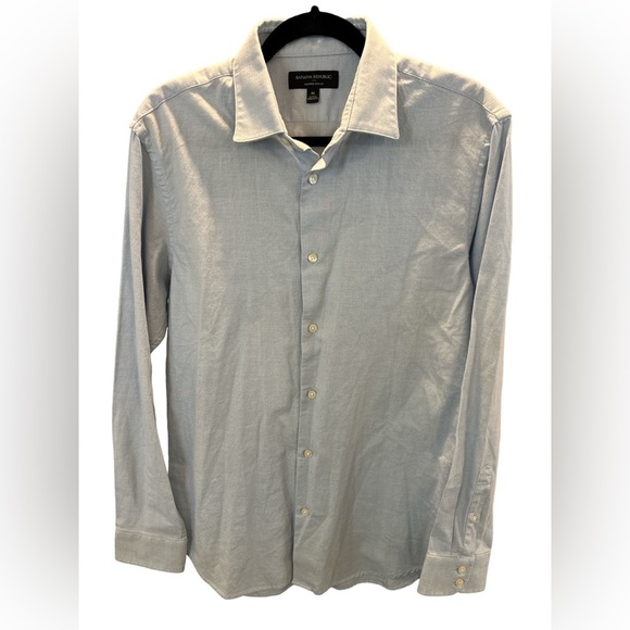 Banana Republic Men’s Med Slim Fit‎ Blue Button Down Excellent - Picture 1 of 3